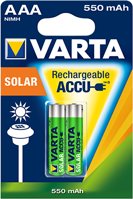 atc Varta Επαναφορτιζόμενη Solar 550mAh HR03 AAA (2τμχ)