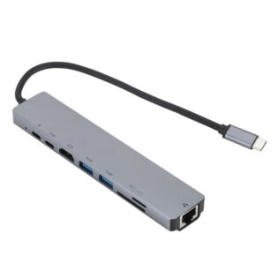 atc Μετατροπέας 8in1 USB C hubRJ45 HDMI USBx2 SD TF PDx2
