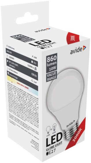 atc Avide LED Κοινή 10W E27  Θερμό 3000K Value