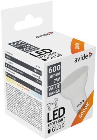 atc Avide LED Σπότ GU10 7W Λευκό 4000K Value