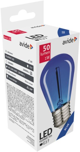 atc Avide LED Διακοσμητική Λάμπα Filament 0.6W E27 Μπλέ