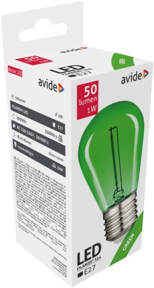 atc Avide LED Διακοσμητική Λάμπα Filament 0.6W E27 Πράσινο