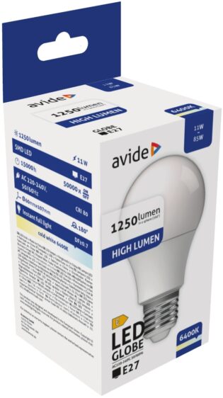 atc Avide LED Κοινή A60 11W E27 Ψυχρό 6400K