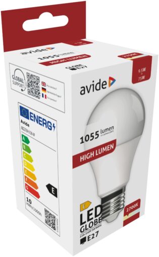 atc Avide LED Κοινή A60  9.5W E27 Θερμό 2700K