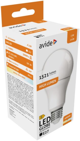 atc Avide LED Κοινή A60 13W E27 Λευκό 4000K