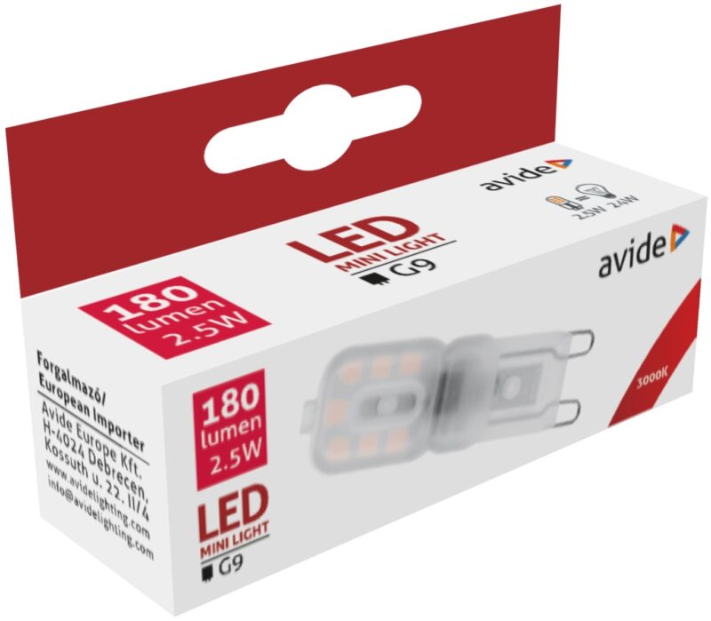 atc Avide LED 2.5W G9 WW 3000K flat