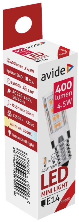 atc Avide LED JD 4.5W E14 220° Θερμό 3000K