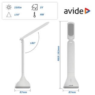 atc Avide LED Φωτιστικό Γραφείου RGB Mood Light Άσπρο 4W