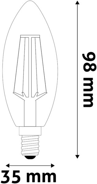 atc Avide LED Filament Κερί 6W E14 360° Θερμό 2700K Υψηλής Φωτεινότητας
