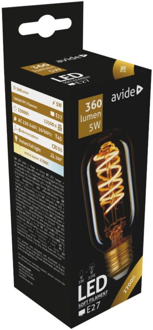 atc Avide LED Soft Filament T45 5W E27 360° Θερμό 2700K