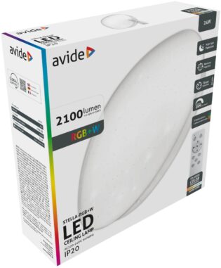 atc Avide LED Μοντέρνα Πλαφονιέρα Οροφής Stella 24W RGB+W με Τηλεχειριστήριο