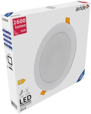 atc Avide LED Φωτιστικό Οροφής Χωνευτό Στρογγυλό Πλαστικό 24W Ψυχρό 6400K