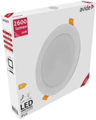 atc Avide LED Φωτιστικό Οροφής Χωνευτό Στρογγυλό Πλαστικό 24W Θερμό 3000K