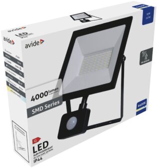 atc Avide LED Προβολέας Slim SMD 50W Ψυχρό 6400K Φωτοκύτταρο Value
