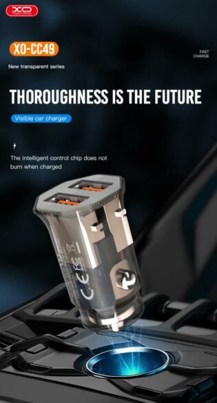 atc XO CC49 transparent design dual usb 2.4A car charger