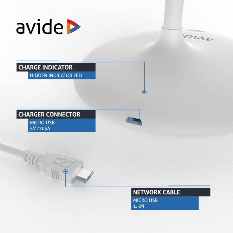 atc Avide LED Φωτιστικό Γραφείου Minimal Άσπρο 4W