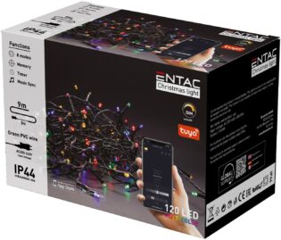 atc Entac Χριστουγεννιάτικα Λαμπάκια IP44 120 LED Πολύχρωμα 9m Tuya