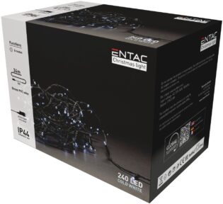 atc Entac Χριστουγεννιάτικα Λαμπάκια IP44 240 LED Ψυχρό 24m