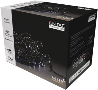 atc Entac Χριστουγεννιάτικα Λαμπάκια IP44 240 LED  Θερμό 24m