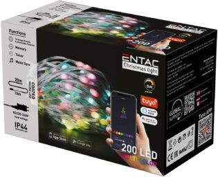 atc Entac Χριστουγεννιάτικα Λαμπάκια IP44 200 LED Σύρμα Πολύχρωμα Tuya APP