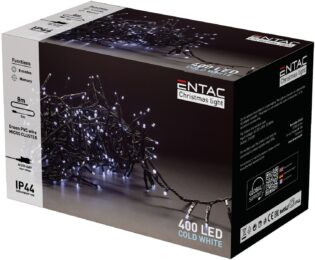 atc Entac Χριστουγεννιάτικα Λαμπάκια IP44 400 LED Ψείρες Ψυχρό 8m