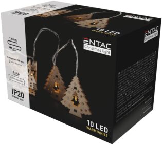 atc Entac Χριστουγεννιάτικα Εσωτερικά Ξύλινα Δέντρα 10 LED Θερμό 1,65μ (2xAA Δεν περιλαμβ.)
