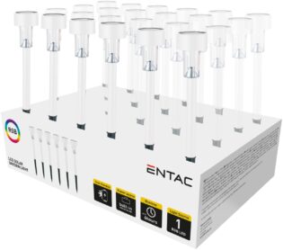 atc Entac Ηλιακό Κήπου 36cm Ανοξείδωτο ατσάλι Άσπρο 1 LED RGB (24τμχ)
