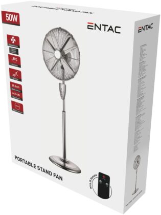 atc Entac Portable Metal Stand Fan 50W with Remote Controller