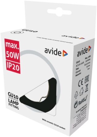 atc Avide GU10 Πλαίσιο Στρογγυλό Μαύρο