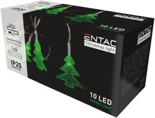 atc Entac Χριστουγεννιάτικα Εσωτερικά PVC Πράσινα Δέντρα 10 LED 1,65μ (2xAA Δεν περιλαμβ.)