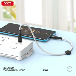 atc XO NB-Q248A Suluo Series Portable Silicone Type-c to Lightning 27W L=25cm Strip Cable White