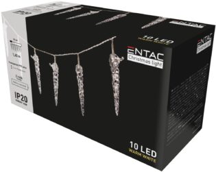 atc Entac Χριστουγεννιάτικα Εσωτερικά Πλαστική Βροχή 11εκ 10 LED 1,65μ (2xAA Δεν περιλαμβ.)