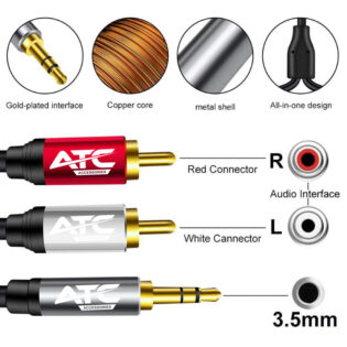 atc Καλώδιο ATC HQ 3.5mm Αρσ. / 2 x RCA 5m