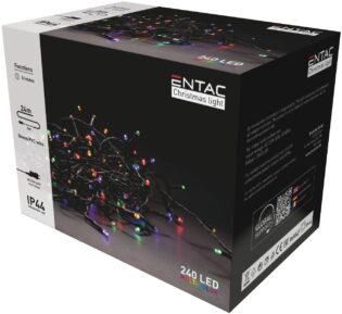 atc Entac Χριστουγεννιάτικα Λαμπάκια IP44 240 LED Πολύχρωμα 24m