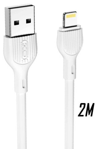 atc XO NB200 2.4A USB Καλώδιο Φόρτισης Lightning 2m Άσπρο