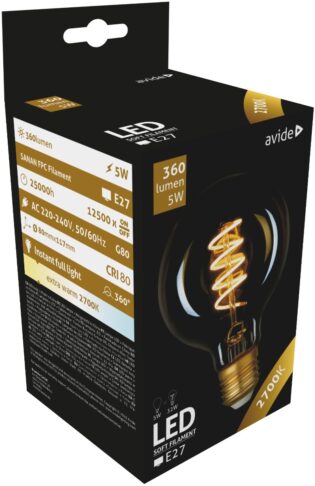 atc Avide LED Soft Filament G80 4.5W E27 360° Θερμό 2700K