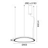 ^ΚΡΕΜΑΣΤΟ Φ/Σ LED 36W 3000K 2700LM HARMONY ΧΡΥΣΟ ΑΛΟΥΜΙΝΙΟ IP20 D42XH120CM - Image 2
