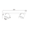 ^ΕΠΙΤΟΙΧΟ Φ/Σ LED 10W COB 80° 3000K 800LM ΓΚΡΙ ΑΛΟΥΜΙΝΙΟ 32X7XH7,5CM PLUTO - Image 2