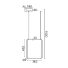 ^ΚΡΕΜΑΣΤΟ Φ/Σ LED 19W 3000K 1820LM ΜΑΥΡΟ ΜΕΤΑΛΛΙΚΟ 36X14XH1520CM SYMETRIA - Image 2