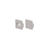 SET OF GREY PLASTIC END CAPS FOR P121, P122, P123 1PC WITH HOLE & 1PC WITHOUT HOLE