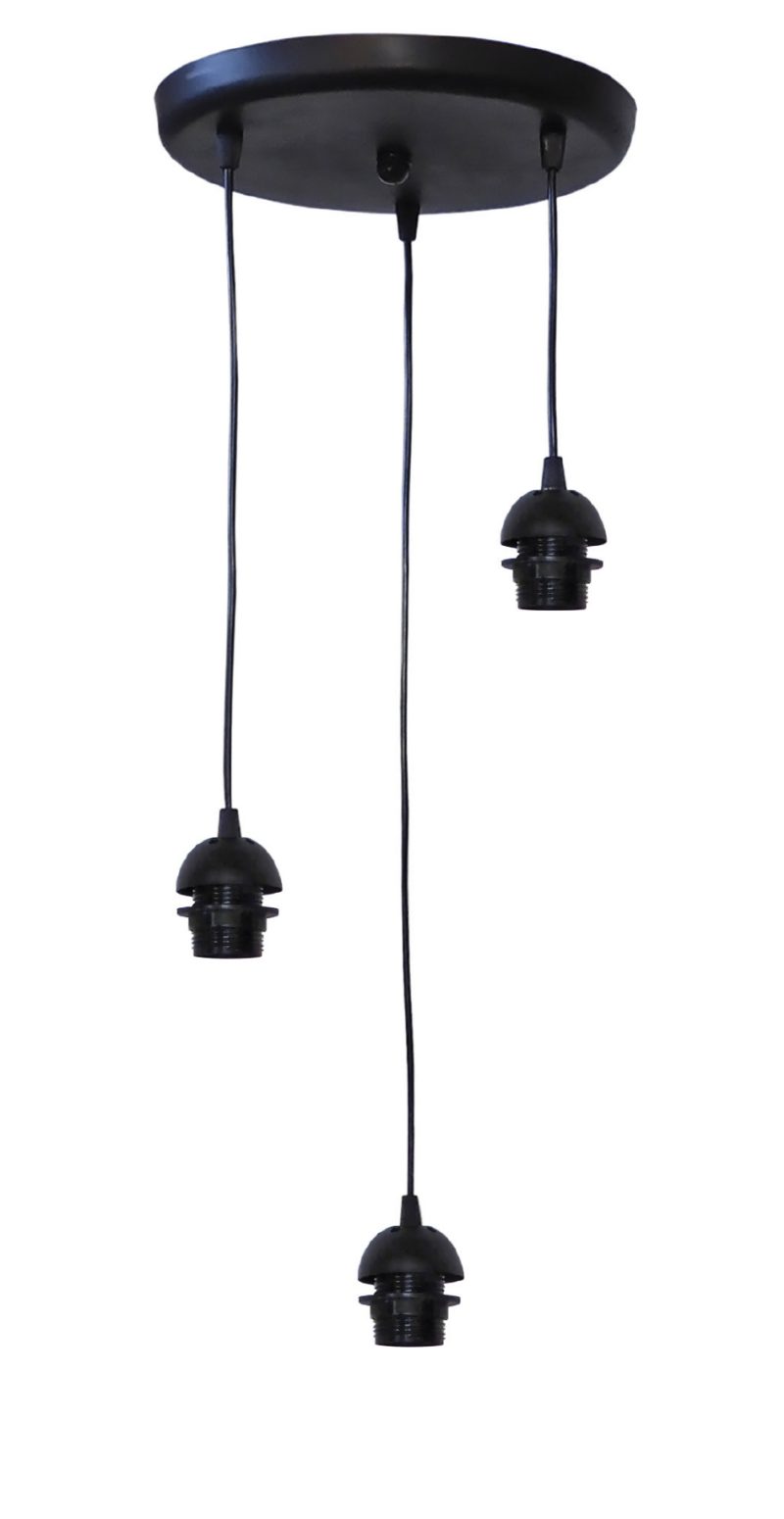 Φωτιστικό ανισόπεδο E/27 PENDEL 3/L RING BLACK ΣΚΕΛΕΤΟΣ