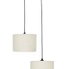 ΗΚ-01 PENDEL 2L ΛΕΥΚΟ/ΚΡΕΜ-ΒL / CREAM WHITE-BL Μοντέρνο φωτιστικό 2φωτο κύλινδρος