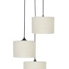 ΗΚ-01 PENDEL 3L ΛΕΥΚΟ/ΚΡΕΜ-ΒL / WHITE/CREAM-BL Μοντέρνο φωτιστικό 3φωτο κύλινδρος