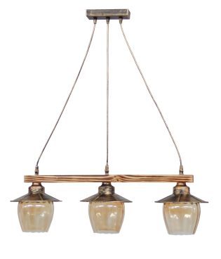 Κρεμαστό φωτιστικό με γυαλιά μελί R-98CABLE RAGA 3/L BRONZE