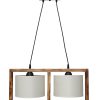 HKF-01 2L WOOD ΛΕΥΚΟ/ΚΡΕΜ-ΚΑΜΕΝΟ ΚΡΕΜΑΣΤΟ Ε/27 ΞΥΛΟ-ΑΜΠΑΖΟΥΡ