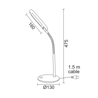 Γραφείου LED Φ/Σ ΓΡΑΦΕΙΟΥ 5W ΓΚΡΙ 4000Κ ΜΕ ΣΠΙΡΑΛ 230V Φ13XH47,5CM BAZ