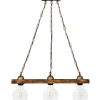 Ράγα μοντέρνο φωτιστικό Ε/27 RAGA 3L CHAIN WOOD