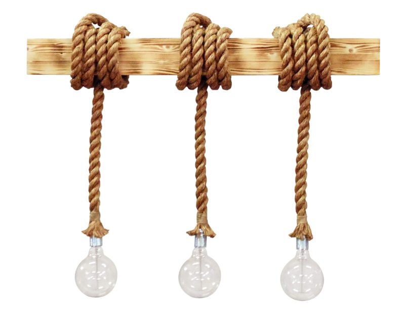 Φωτιστικό σχοινί - ξύλινη ράγα MR-10x10  3/L ROPE