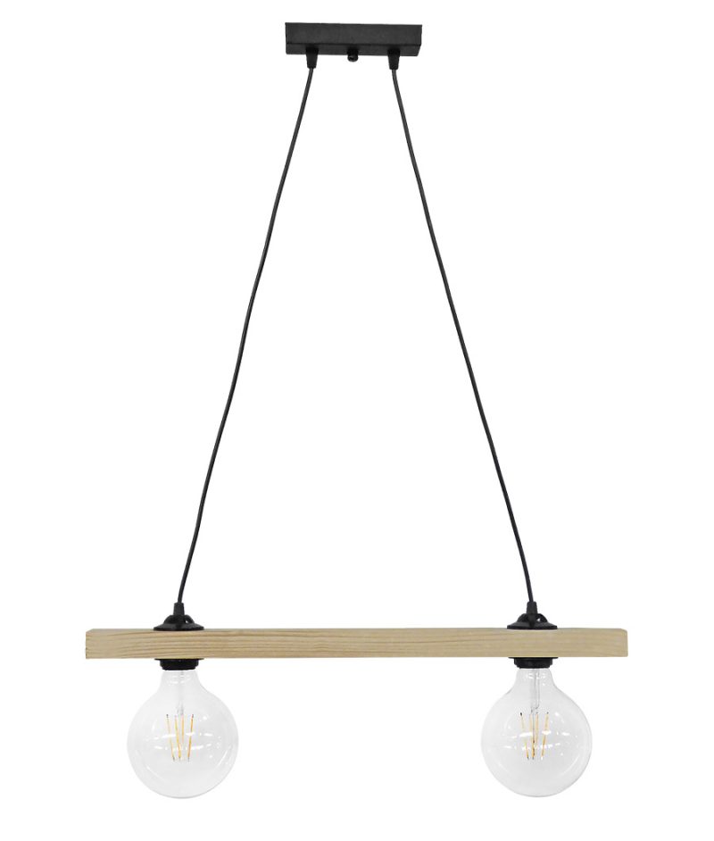 Ράγα μοντέρνο φωτιστικό Ε/27 RAGA 2L CABLE WOOD