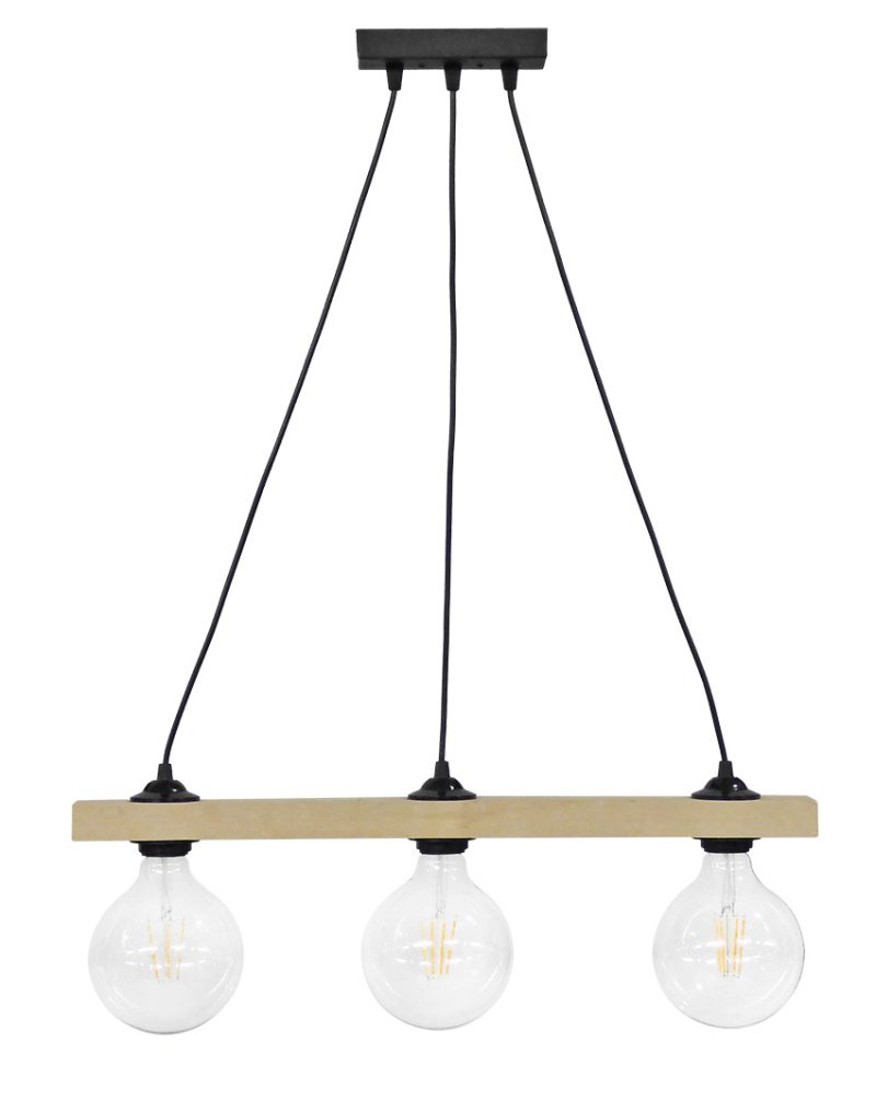 Ράγα μοντέρνο φωτιστικό Ε/27 RAGA 3L CABLE WOOD
